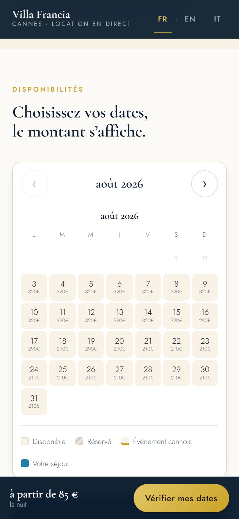Le calendrier sur téléphone