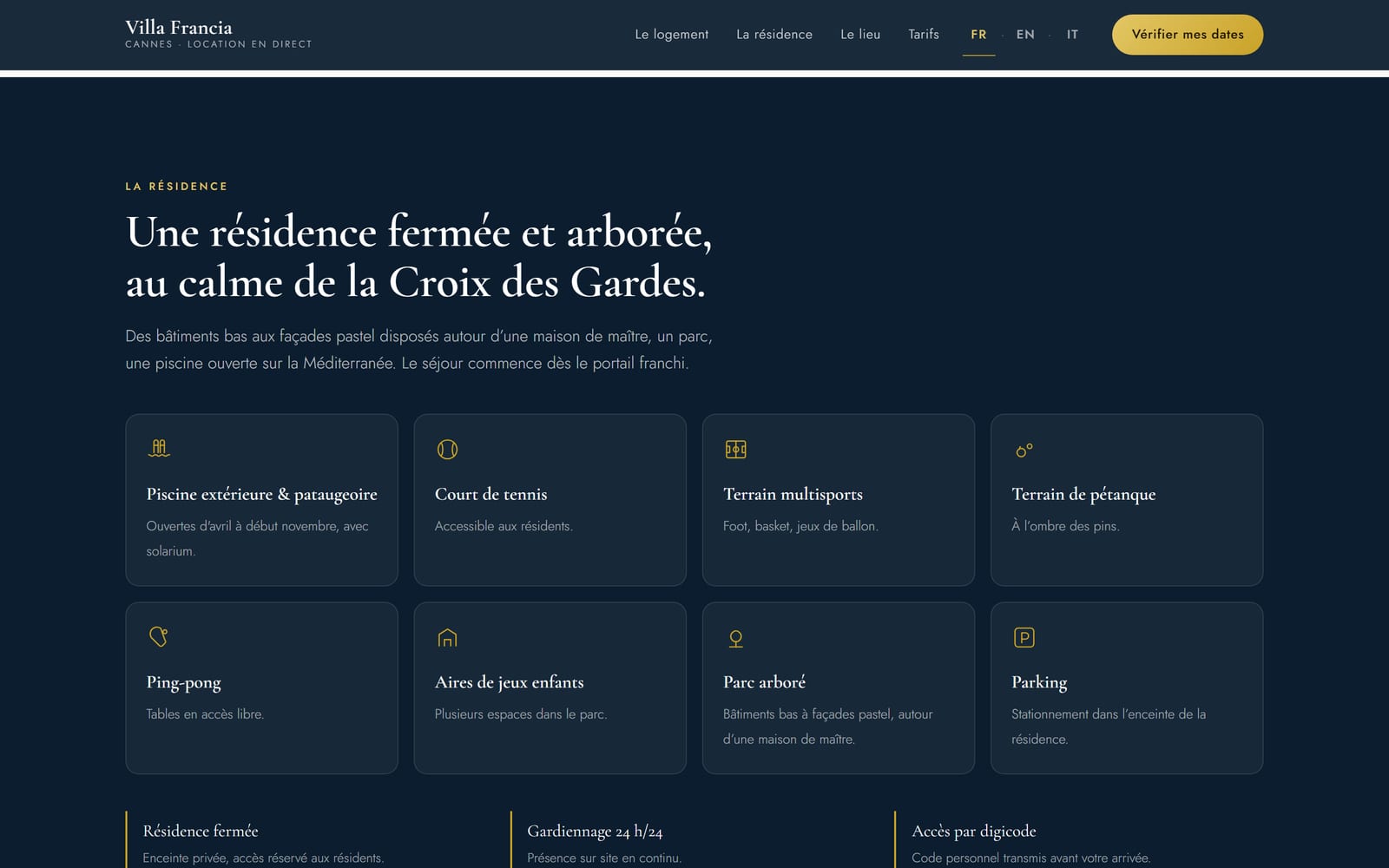 Présentation de la résidence